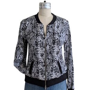 Pete Collection Black & White Print Jacket Size Medium